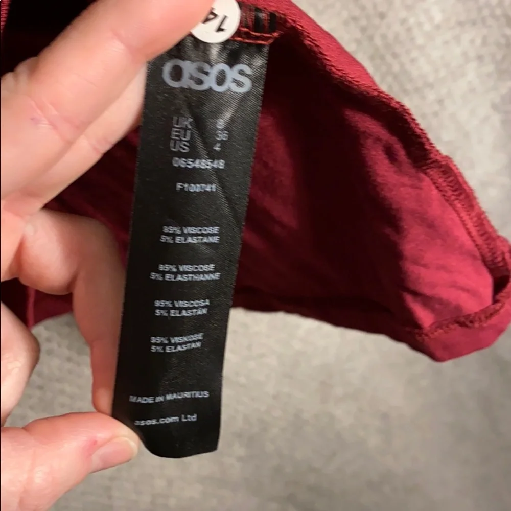 Asos Red Longsleeve Mockneck Dress - Picture 4 of 7